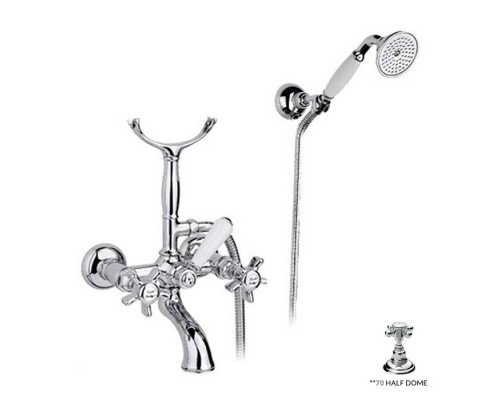 Nicolazzi Half Dome Смеситель для ванны с душем duplex, настенный, 2 отв., излив 155 мм, цвет: хром. 1402CR70