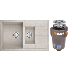 Комплект Мойка Granula 7802, пирит + Измельчитель Bort Titan Max Power