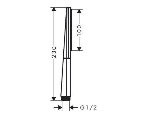 Hansgrohe Rainfinity Ручной душ-палочка, лейка 10cм., резьба G frac12;, цвет: хром. 26866000 Hansgrohe Rainfinity Ручной душ-палочка, лейка 10cм., резьба G frac12;, цвет: хром. 26866000