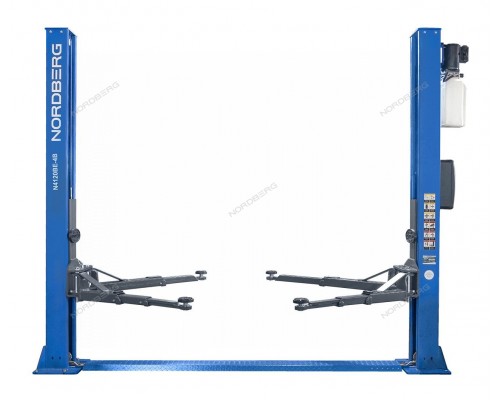 Подъемник двухстоечный 4 т, с электростопорами, 380 В, синий NORDBERG N4120BE-4B_3+2_380