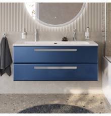Тумба с раковиной Cezares Eco Cer-N 120, sapfiro, раковина Eco 120-1-2, ручки серые