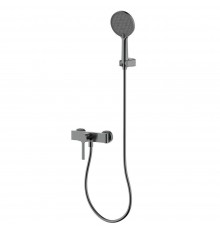 Смеситель для душа с душевым гарнитуром, метал Gun metal, AQUAme Asti AQM6413GM