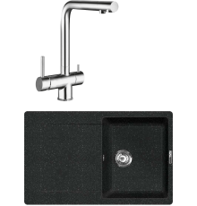 Комплект Мойка кухонная Lava L4.BAS basalt + Смеситель SG14 CR chrome