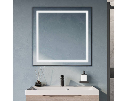 Зеркало BelBagno Kraft, 80x80, с подсветкой, черное