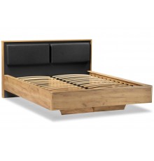 Кровать Woodville Клауд 140x200 см, дуб крафт золотой, антрацит