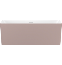 Акриловая ванна Wellsee Pure BY Wellsee 165x75 см, отдельностоящая, матовая светло-розовая, глянцевая белая, на ножках, с донным клапаном