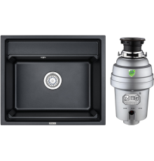 Комплект Мойка кухонная Granula Kitchen Space 6003, шварц + Измельчитель Zorg Inox D ZR-56 D