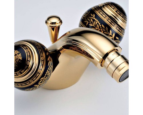 THG Marquise porcelaine noire Смеситель для биде, 1 отв., цвет: золото/черный фарфор. A7F-F01-3202