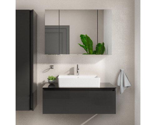 Мебель для ванной комнаты VitrA Nuo 100 подвесная, глянцевый антрацит Мебель для ванной комнаты VitrA Nuo 100 подвесная, глянцевый антрацит