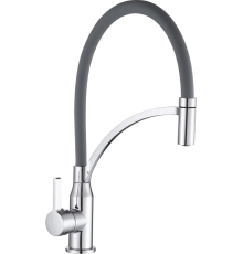 Смеситель для кухни Shevanik S643-9 с гибким изливом, хром, серый