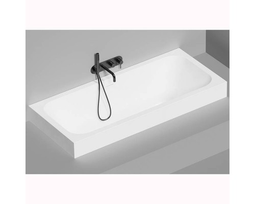 Salini Orlanda Axis Kit Встраиваемая ванна на ножках 170х75х60см., UpDown, сифон, интегрированный слив-перелив, материал: S-Sense, цвет: белый матовый. 103313M