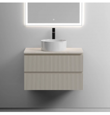 Тумба под раковину Sancos Snob T 80 со столешницей, beige soft, бежевая, с отв. под смеситель