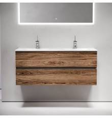 Тумба с раковиной Sancos Urban 120 дуб чарльстон, двойная белая раковина CN7004