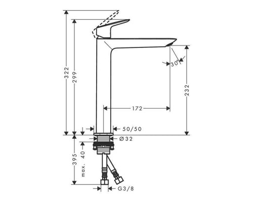 Hansgrohe Logis Смеситель для раковины, 1 отв., без донного клапана, цвет: хром. 71258000 Hansgrohe Logis Смеситель для раковины, 1 отв., без донного клапана, цвет: хром. 71258000