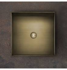 Gessi 316 Раковина 40x40 см, без отв., для установки на столешницу, без перелива, нержавеющая сталь, цвет: Warm bronze brushed PVD. 54605#726