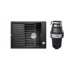 Комплект Мойка Blanco Elon 45S 525879 черная + Измельчитель KUCHENSTERN Muhle