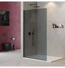 Душевая перегородка Cezares Liberta L-1-TB-120-GR-NERO профиль черный, стекло серое