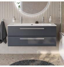 Тумба с раковиной Cezares Eco Cer-N 120, grafito, раковина Eco 120-1-2, ручки серые
