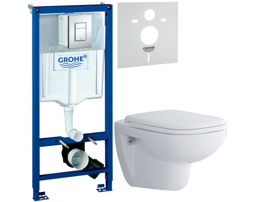 Комплект Унитаз подвесной Duravit D-code 45700900A1 безободковый + Инсталляция Grohe Rapid SL 38772001 3 в 1 с кнопкой смыва + Шумоизоляция 37131000 Комплект Унитаз подвесной Duravit D-code 45700900A1 безободковый + Инсталляция Grohe Rapid SL 38772001 3 в 1 с кнопкой смыва + Шумоизоляция 37131000