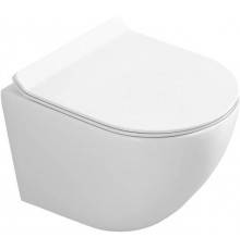 Унитаз подвесной Art Max Ovale AM011CHR/SC безободковый, с микролифтом, белый