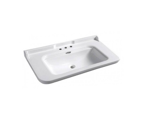 Kerasan Waldorf Раковина 120х55 см, 3 отв., керамическая, цвет: белый/хром. 4144K1bi/cr*3