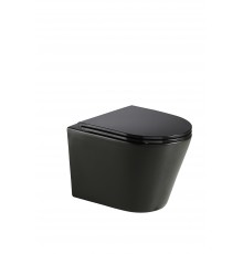 AQM2001MB Унитаз подвесной с сиденьем SoftClose, Rimless, скрыт крепеж. 515x355x365, черный матовый AQM2001MB