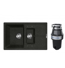 Комплект Мойка Lava D4.BAS basalt + Измельчитель KUCHENSTERN Muhle