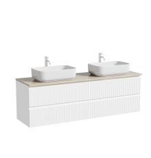 Тумба с раковиной Sancos Snob R 160, bianco, столешница бежевая TT160A2X, раковина CN5043