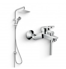 Душевой комплект Смеситель Hansgrohe Logis Loop Logis loop 71244000 + Стойка Vernis Shape 26282000 Showerpipe 230 1jet Reno хром