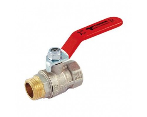 Шаровой кран Tiemme MISTRAL резьба Н/В 3/4  с плоской ручкой-рычагом из стали с пластиковым покрытием. 2360030