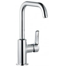 Kludi 34 025 0575 PureSolid Смеситель для раковины 205 мм, со сливным гарнитуром, ∩ излив, 5 л/мин 340250575