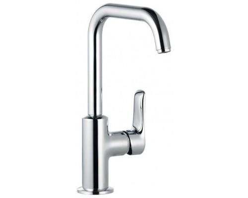 Kludi 34 025 0575 PureSolid Смеситель для раковины 205 мм, со сливным гарнитуром, ∩ излив, 5 л/мин 340250575