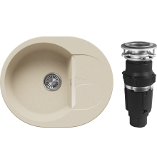 Комплект Мойка кухонная Polygran Atol 855533 опал + Измельчитель Bone Crusher BC 610-AS