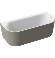 Акриловая ванна Cezares Metauro METAURO-INT-Wall-180-80-60-G-W-MATT 180x80 см, овальная, вклеенный каркас, со сливом-переливом, с донным клапаном, серая матовая