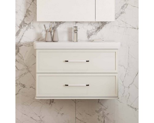 Тумба с раковиной AQUATON Нео Классика 85 белый камень