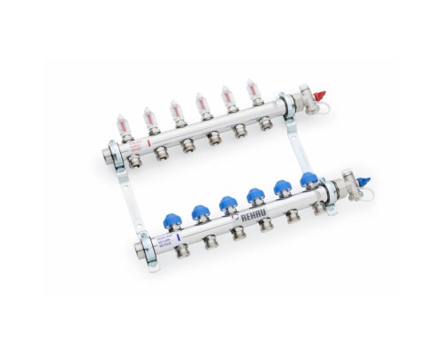 Распределительный коллектор Rehau HKV-D на 9 контуров нержавеющая сталь 12080911002
