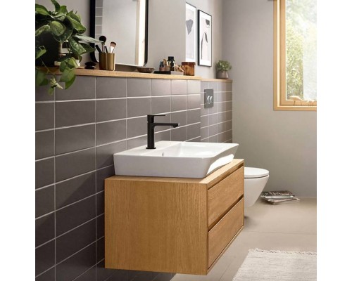 Hansgrohe Rebris E Смеситель для раковины, 1 отв., с донным клапаном, цвет: черный матовый. 72557670 Hansgrohe Rebris E Смеситель для раковины, 1 отв., с донным клапаном, цвет: черный матовый. 72557670