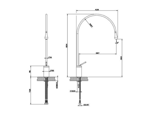 Gessi Goccia Смеситель для раковины, на 1 отверстие, излив 38.7см., с фиксированным носиком, цвет: Black Metal GHRC. 33808#124