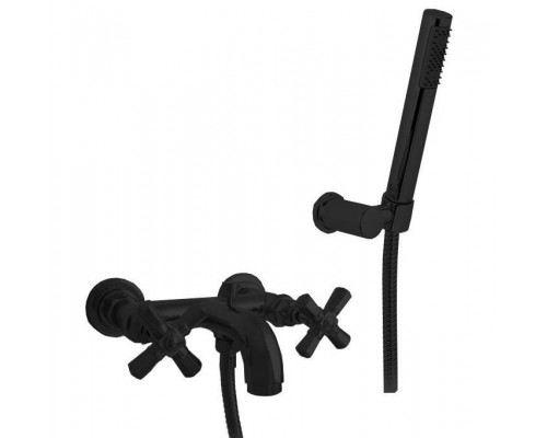Nicolazzi Agora Смеситель для ванны, настенный, с ручным душем, цвет: черный матовый. 2302NEM45IN