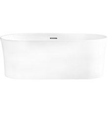 Акриловая ванна BelBagno BB409-1700-800 без опоры 170x80 см, овальная, со сливом-переливом