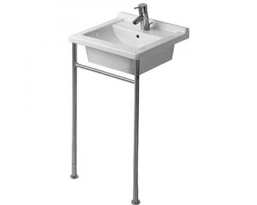 Duravit Starck 3 Консоль металлическая 48x46.5см, с раковиной на 1 отв., напольная, цвет: белый/хром. 0030641000,  0303480000