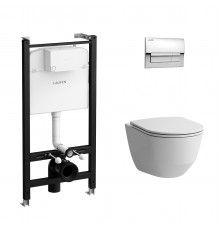 Laufen Z.RU93.0.761.5 PRO подвес унитаз+инстал+кнопка хр+сид