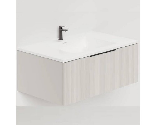 Salini Touch Тумба подвесная 80х50х32см., с раковиной, 1 ящик, верт. фрез., цвет: Сreamy. T800V1CON203