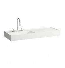 Laufen Kartell Раковина 120х46х12cм., с 3 отв., полка справа, цвет: белый. 8.1333.2.000.108.1