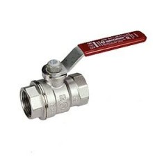 Кран шаровой, Giacomini, R850, полнопроходной, 1, ВВ, ручка-рычаг красный, латунь, хромированный