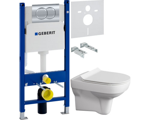 Комплект Унитаз подвесной Cersanit City Clean On DPL EO slim + Инсталляция Geberit Duofix Delta 458.149.21.1 с кнопкой смыва, хром + Шумоизоляция 156.050.00.1 Комплект Унитаз подвесной Cersanit City Clean On DPL EO slim + Инсталляция Geberit Duofix Delta 458.149.21.1 с кнопкой смыва, хром + Шумоизоляция 156.050.00.1