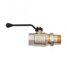Кран шаровой Hoobs ORION с американкой НР/ВР 3/4'' алюминиевая ручка-рычаг чёрного цвета. 15123H
