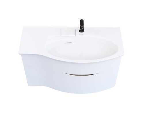 Kerama Marazzi Riva Тумба подвесная 100см, правая, с раковиной, цвет: белый матовый. RV.wb.100Rh,  RV.100Rh\WHT.M