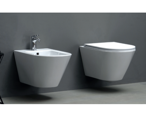 Azzurra Forma Унитаз подвесной безободковый 54х37х34см с сиденьем soft close антигрязевое покрытие, цвет: белый. FOR1800/F bi/cr, FMVKSPE00000BI Azzurra Forma Унитаз подвесной безободковый 54х37х34см с сиденьем soft close антигрязевое покрытие, цвет: белый. FOR1800/F bi/cr, FMVKSPE00000BI
