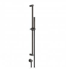 Gessi 316 Штанга в комплекте с душевой лейкой с легкой очисткой, шланг 1,50 м, вывод воды из стены, цвет: brushed black metal pvd. 54045#707